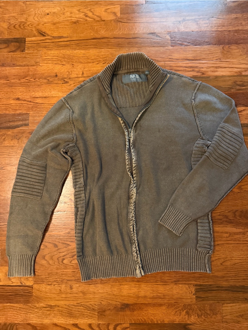 BKE Brown zip up cardigan size XL